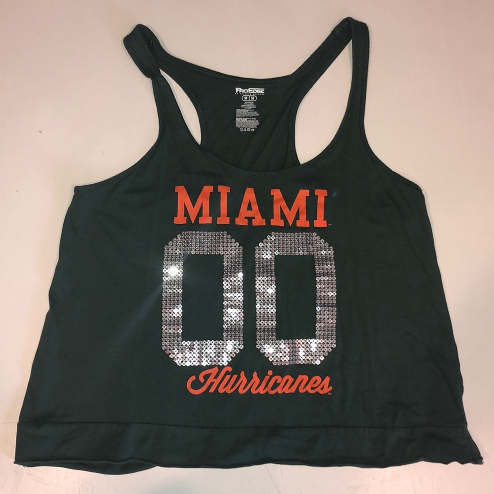 Green Miami Hurricanes tank top